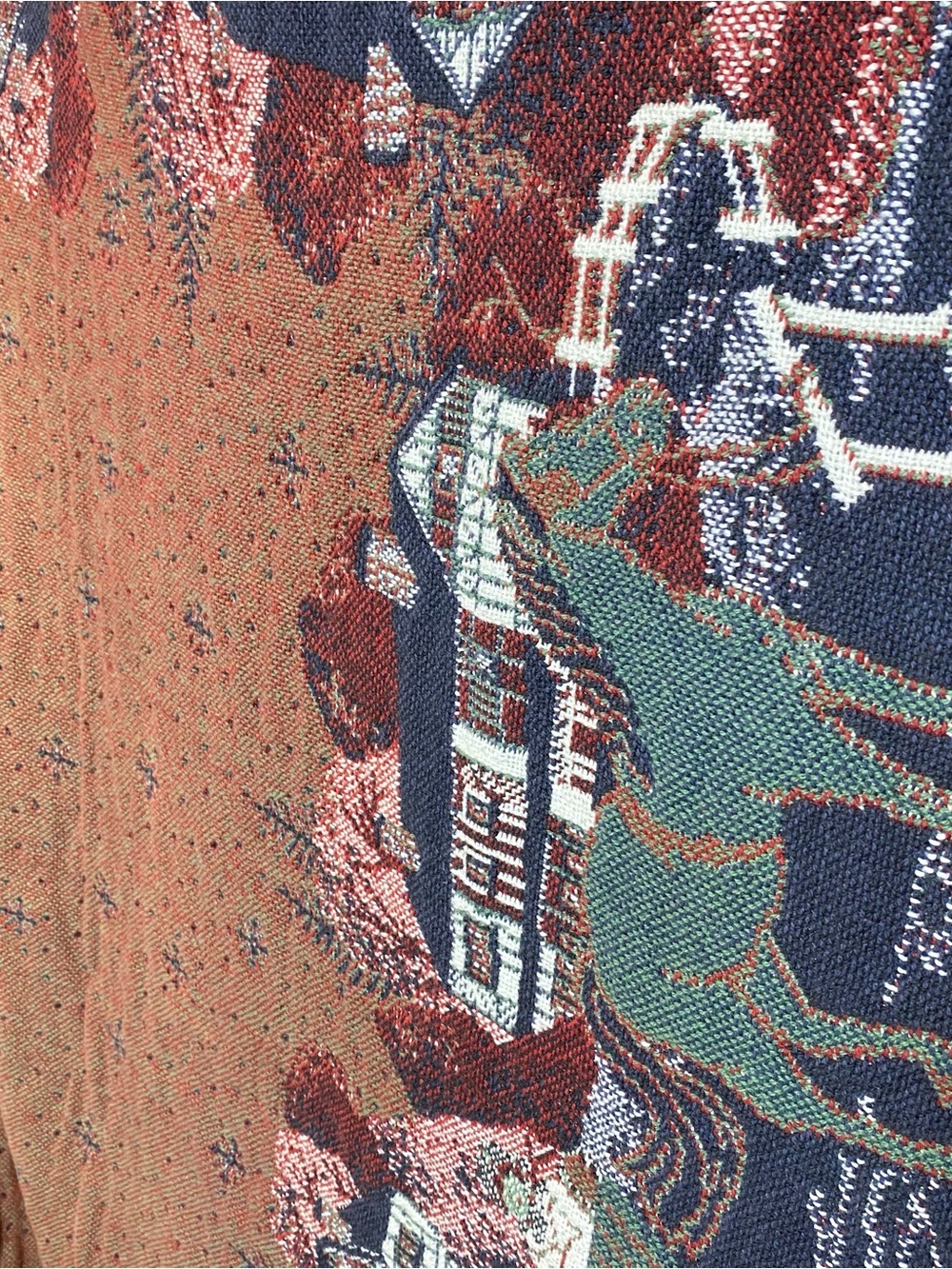 American Sleigh Ride, Christmas Tapestry Throw Blanket, 70 x 50, Goodwin Weavers - Picture 6 of 8